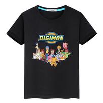 digimon Spausdinti 100% medvilnės marškinėliai vaikams berniukui 10 metų y2k vienas gabalas Kawaii pasididžiavimo marškinėliai anime Trumpi Animaciniai Viršutiniai drabužiai mergaitėms 130 juoda