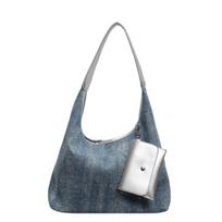 Popular denim women's bags new casual lazy wind large capacity shoulder underarm bag portable tote bag