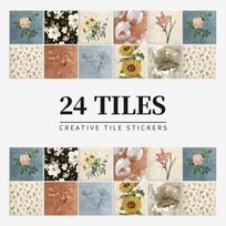 24 Vnt. Europos stiliaus plytelių sienos lipdukas Virtuvei, vonios kambariui, vandeniui ir nešvarumams atsparus plytelių lipdukas, lipnus 10*10*24PCS