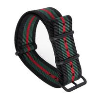 61s NATO vientiso gabalo nailono drobės laikrodžio dirželis - NATO stiliaus, 18/20/22/24 mm 18mm black