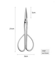 Long Handle Stainless Steel Bonsai Pruning Shears for Tender Shoots and Leaves white