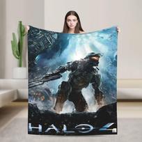 Game H-Halo I-Infinite Blanket  Soft Warm Plush Bedding Throws For Couch Chair Sofa Bed Camping Flannel Bedspread Bed Cover 30x40in gray