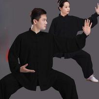 Kung Fu uniforma Tradiciniai kinų drabužiai ilgomis rankovėmis Wushu TaiChi Vyriški Kung Fu uniformos kostiumai Uniformos Tai Chi mankštos drabužiai M juoda