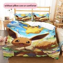 Pokémon Eevee Rašto Patalynė Namų Dekoras Gimtadienio Dovana (1 * užvalkalas antklodei + 2 * užvalkalai pagalvėms, be užpildo) 140x200cm