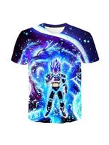 Vasaros Dragon Ball Vaikų Marškinėliai 3D Spausdinimas Trumpomis Rankovėmis Animacinis Super Saiyan Marškinėliai Vaikų Leidimas 140 blue