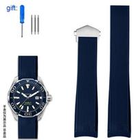 TAG Heuer silikoninis dirželis WAY201 Jingqian 300/500 Carlisla TAG serijos vyriškam laikrodžiui guminis dirželis Sulankstoma sagtelė Laikrodžio dirželiai 22mm gray