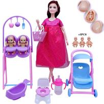 Naujausi rankų darbo lėlių aksesuarai Kūdikio lėlės Nėščia mama Moteris Mergaitėms Žaidimas Kalėdos Gimtadienio dovana Vaikų žaislas, Be dėžutės red