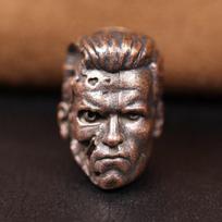 Robot Warrior Brass Knife Beads EDC Outdoor DIY Paracord Woven Lanyard Pendants Accessories. light yellow brown