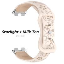 Silikoninė 3D išgraviruota gėlių apyrankė Huawei Band 11 Pro dirželiui Išmaniojo laikrodžio kvėpuojantis dirželis HUAWEI Band 8 9 10 11 Dirželiui Huawei Band 8/9/10 kviečiai