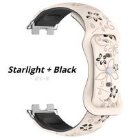 Silikoninė 3D išgraviruota gėlių apyrankė Huawei Band 11 Pro dirželiui Išmaniojo laikrodžio kvėpuojantis dirželis HUAWEI Band 8 9 10 11 Dirželiui Huawei Band 8/9/10 dramblio kaulas