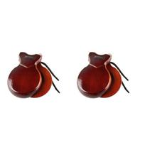2Pcs Traditional Castanet Wood Spanish Castanets Flamenco Dance Castanets with String Hand Clapper Orff Music Instrument ruda