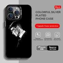 Peaky B-Blinders Tommy Šaunus juodas IMD dėklas telefonui, spalvotas sidabrinis. Tinka minkštas dėklas iPhone 16 15 14 13 12 11 XS Pro Max iPhone 15