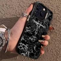 Tamsi Gothic Cybersigilism telefono dėklas iPhone 17,16,15,14,13,12,11,Pro,X,Xs,Max,Plus, atsparus smūgiams dangtelis iPhone16