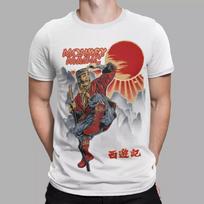 Beždžionės Magija Marškinėliai Retro Grafika 70-tieji 80-tieji kung fu TV Kovos Menų Pamoka 70-tieji 80-tieji Unisex Marškinėliai M white