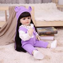 55 cm Full Silicone Vinyl Reborn baby Doll Lifelike Newborn Babies Dolls Toy For Kids Christmas Birthday Gifts 22 inch gray