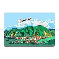 DORA Tin Sign Retro Venezuela Travel Poster Metal Plaque Poster Painting Map Wall Decor Cinema Venezuela Angel Falls Tourism Tin Sign Poster 20x30cm（7.8x11.8inch） blue