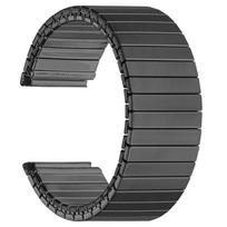 Elastingas metalinis laikrodžio dirželis 18mm 20mm 22mm Laikrodžio dirželis Tempimo plėtimasis Nerūdijančio plieno laikrodžio dirželis Vyrams Moterims Laikrodžio apyrankės Aksesuarai 18mm&L juoda