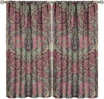 Vintage Flower Blackout Window Curta, William Morris Style Art Floral Rustic Plant Wildflower Window Drapes, For Living Room 53x116CM-2PC