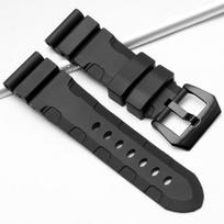 24mm 26mm guminė laikrodžio apyrankė Panerai Luminor Submersible Lightning 1164 PAM01209 juoda Universali silikoninė apyrankė Samsung išmaniesiems laikrodžiams 26mm gray