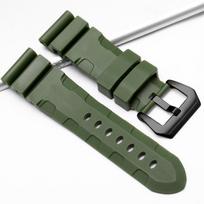 24mm 26mm guminė laikrodžio apyrankė Panerai Luminor Submersible Lightning 1164 PAM01209 juoda Universali silikoninė apyrankė Samsung išmaniesiems laikrodžiams 26mm gray