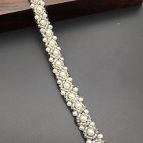 Craft Embroidered Pearl Fabric Sewing Accessories Bridal Applique Lace Trim Beaded Ribbon Dress Decor