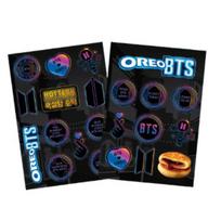 2026 BTS x OREO riboto leidimo sausainiai 100g Hotteok skonio Korėjietiška versija K-POP ARMY kolekcija Užkandis 2 official Oreo stickers black
