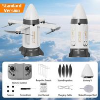 Belaidis RC Žvaigždžių laivas Skraidantis žaislas Sulankstomas raketinis lėktuvas Stunt raketinis automobilis Nuotolinio valdymo skraidanti kosminė raketa žaislas su purškikliu