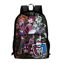 Monster High Kuprinė Priekinė kišenė Mokyklinė kuprinė Monster High Talpi kuprinė black