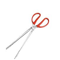 Plieninės daugiafunkcinės raudonos rankenos jūrų krabų žnyplės Neslystantis spaustukas Žvejybos laimikio įrankis Dantytas spaustukas 38cm straight red