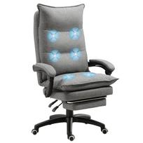 Massage Office Chair, Desk Chair with Massage Function, Height-adjustable, Ergonomic Swivel Chair, Nylon, Grey 70 x 62 x 130 cm pilka