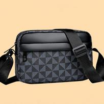 Trendy Plaid Square Crossbody Bag Simple Casual Shoulder Bag for Men and Women Commuting Bag juoda