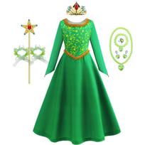 Fiona Suknelė Helovinas Šrekas Cosplay Fantazijos Kostiumas Žalia Princesės Kostiumas Vaikams Elegantiška Suknelė Vaikams Ilgomis Rankovėmis Spausdinti Suknelės 3T (Tag 110) green
