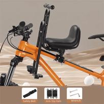 Priekyje tvirtinama dviračio vaikiška kėdutė Sulankstoma atrama kojoms Kalnų dviračio vaikiška kėdutė MTB Važiavimas Black seat+arm+foot gray