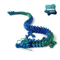 3D spausdintas drakono žaislas, sąnariai gali suktis, kristalinis drakonas, šviečiantys stalo dekoratyviniai papuošalai, drakono žaislas, kraštovaizdžio dizainas, judanti dovana 30CM blue