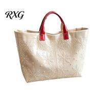 Fashionable Commuter Bags Christmas Tote Bag, Large PVC Shoulder Waterproof Classic Gift Purse for Women Daily Shopping, Holiday Parties Casual Street C beige