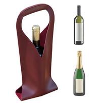 PU Leather Red Wine Bag Carry Handle Wine Bottle Carrier Portable Wine Bottle Tote  Wedding