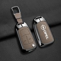 Metalinė odinė automobilio nuotolinio valdymo pultelio apsauginė dėklas apvalkalas Vauxhall Opel Astra H J Corsa D Insignia Vectra Zafira Signum Antigo Omega gray