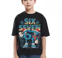 67 Meme Steal A BrainRot Italian Children T Shirt Boys Girls Kids Summer Polyester Short Sleeve Graphic Tees Tops Cartoon Tshirt 100 black