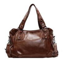 Retro Shoulder Bag Female Solid Color Classic Crossbody Large Capacity Style PU Leather Tote Handbag ruda