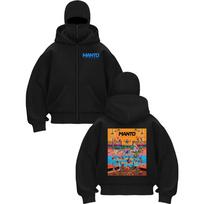 Autumn and winter new manto print double-hooded hooded sweatshirt men's and women's zip-up masked sweatshirt casual jacket XXL juoda