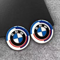 2 vnt. 40/50/60 MM Automobilio rato stebulės dangtelio centrinis lipdukas Emblema Automobilio ženklelis Lipdukas Priedai BMW G30 F02 E46 G28 F10 F30 E60 E90 G20 50mm white