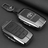 Automobilio raktų pakabuko dėklas apvalkalas Toyota C-HR Hilux Fortuner Land Cruiser 200 Camry Corolla Crown RAV4 2023 2024 2025 Priedai black