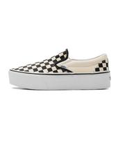 Vans Classic Slip-On Stackform - (Šaškių lenta) Juoda:Klasikinė balta / Vn0A7Q5Rtyq1 Black:Classic White/245 white
