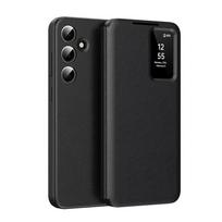 Skirta Samsung Galaxy S22 S23 S25 Ultra S24 Plus dėklas su Smart View langu, PU odos piniginė, atverčiama dangtelis be atlenkimo atsakymui su kortelės lizdu For Galaxy S25 juoda