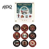 NFC magnetinė muzikinė dėžutė, vinilinių plokštelių grotuvas, šaldytuvo magnetas Kalėdoms su 9 programuojamomis plokštelėmis, mini retro, 256MB atmintis, LED apšvietimas, personalizuotas C