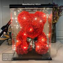 Rose Bear Bouquet with LED Lights, Gift Box, Birthday & Valentine’s Day Red Crown 70cm Red Simple 40cm red