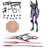 Evangelion Unit-01 Action Figure, EVA-01 Model Kit, 18cm Movable Joints, with Weapons Accessories, Collectible Display Toy Three gun version 080 (about 18cm)
