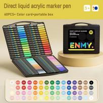 Acrylic Paint Markers Pen Soft Head Direct Liquid Graffiti Painting QuickDry Pigments Art Supplies for Felt