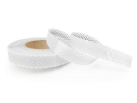 Atspindinti juosta vaikams, sidabrinės taškuotos, 2,5cm pločio, 1m ilgio