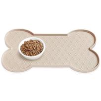 Silicone Pet Feeding Mat Waterproof Easy Clean Large Size Dogs Cats Indoor Use White brown